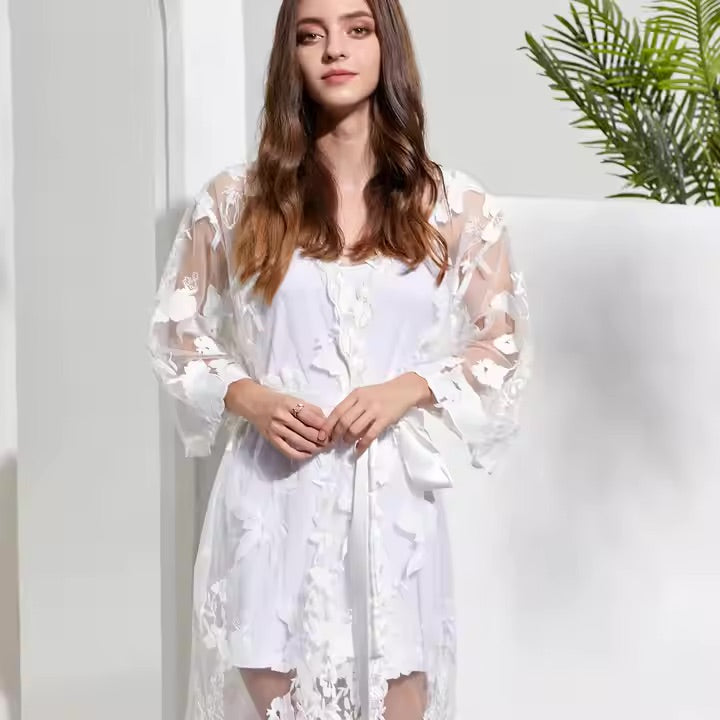 White Silk Robe