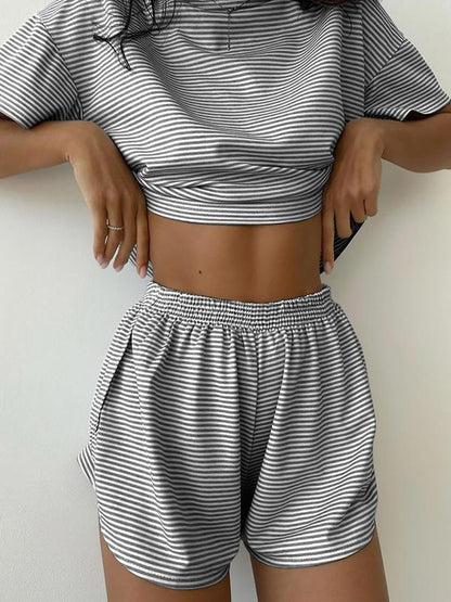 Two-Piece Set Women's Striped PJ Set