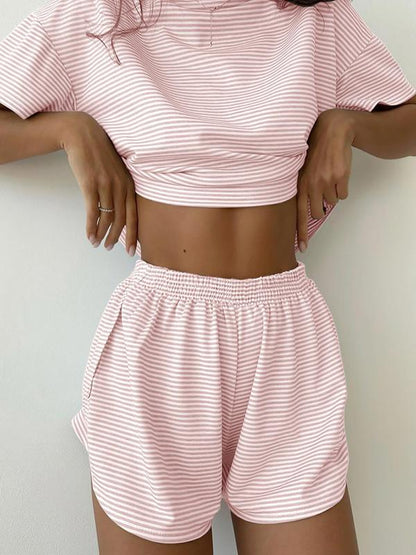 Two-Piece Set Women's Striped PJ Set