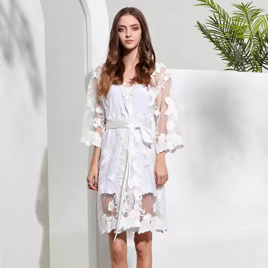 White Silk Robe