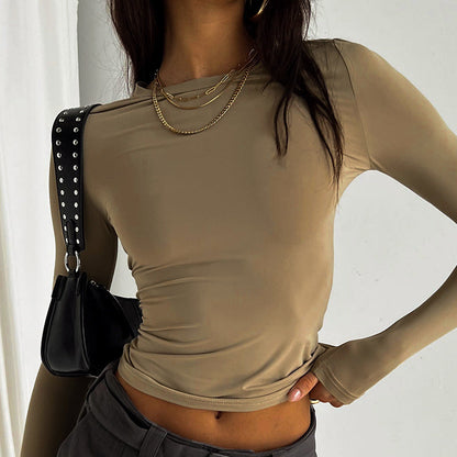 The Jade (Sleek Long-Sleeve Crop Top)