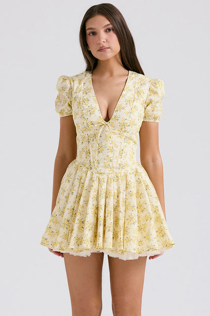 JULIET MINI DRESS - BUTTERCUP FLORAL