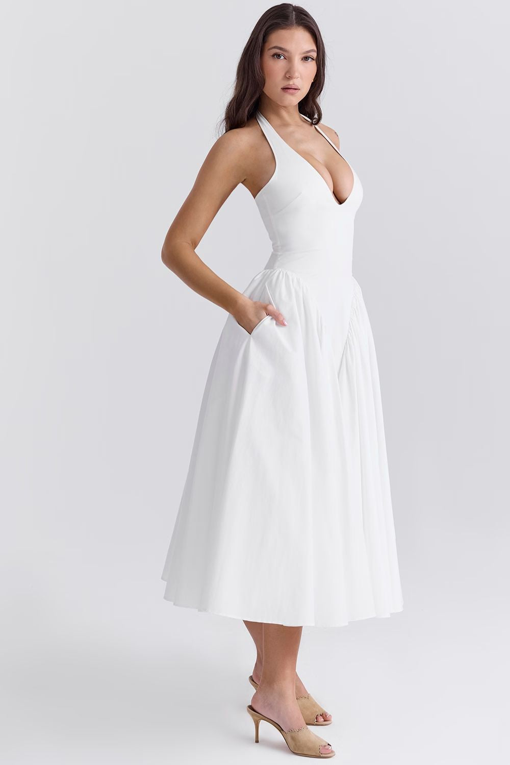 ARIA MIDI DRESS - WHITE