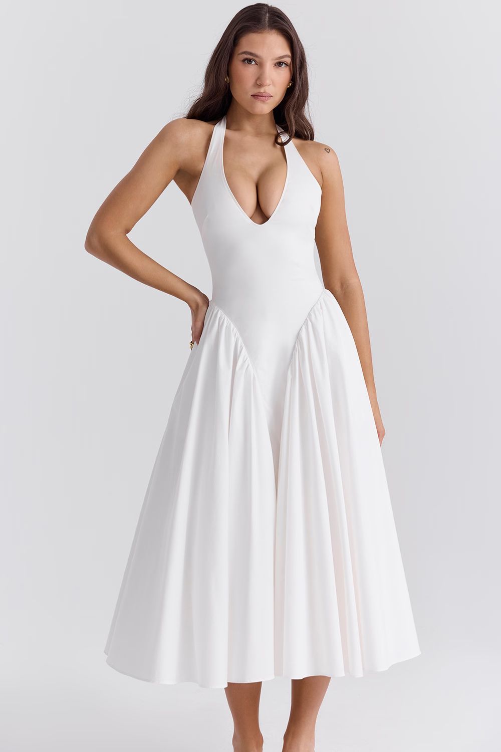 ARIA MIDI DRESS - WHITE