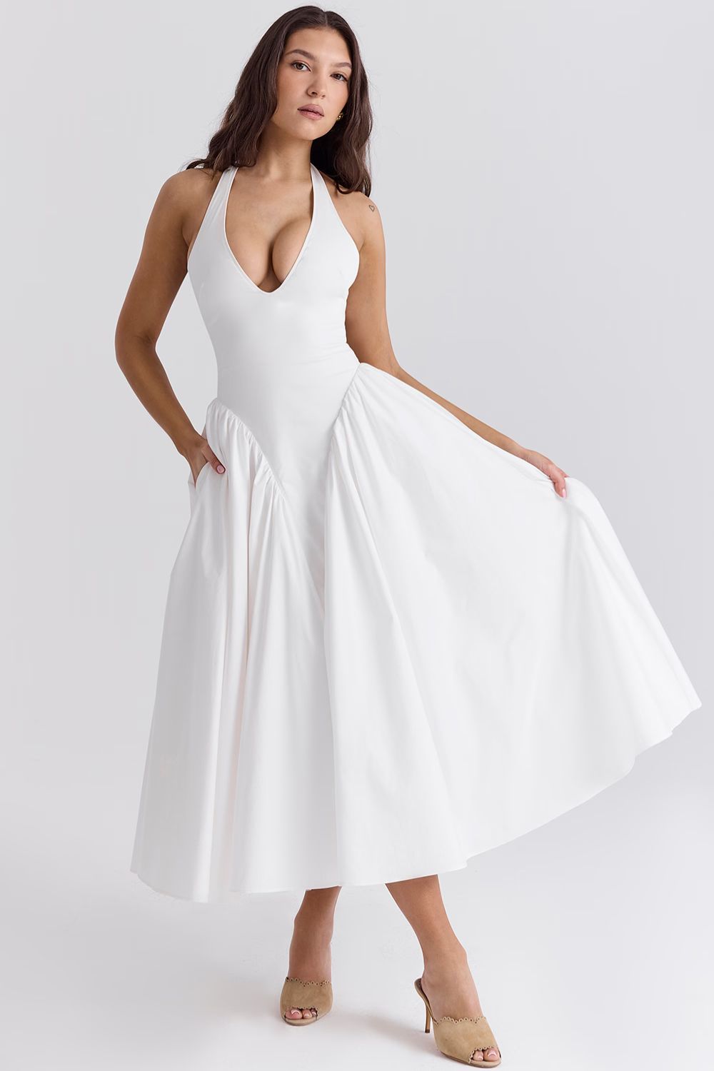 ARIA MIDI DRESS - WHITE