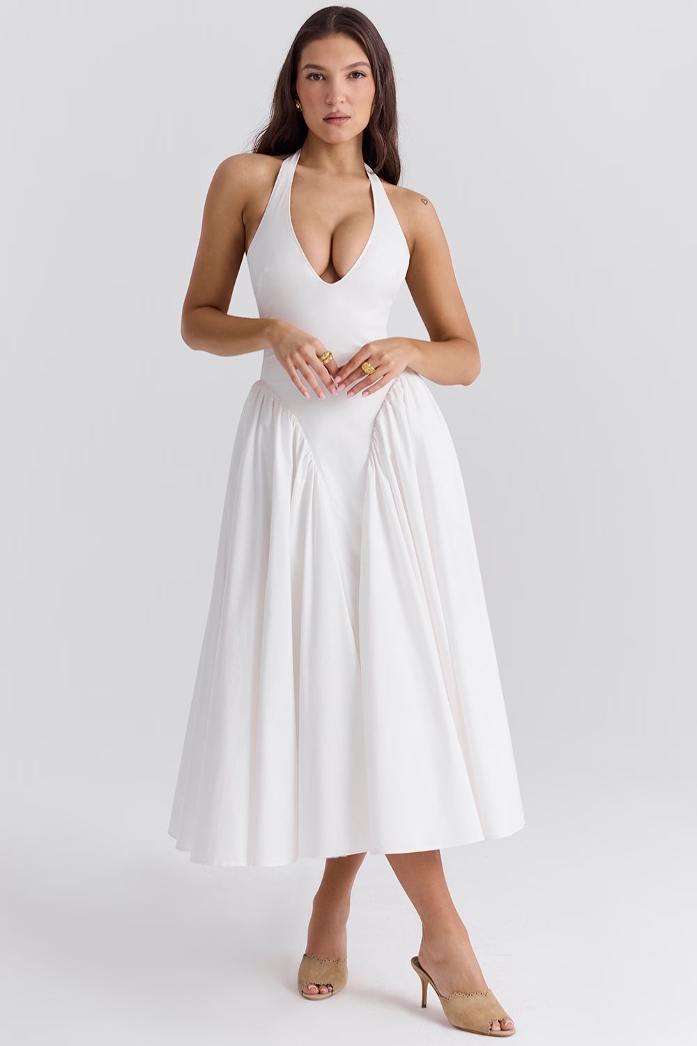 ARIA MIDI DRESS - WHITE