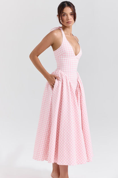 ARIA MIDI DRESS - STRAWBERRY