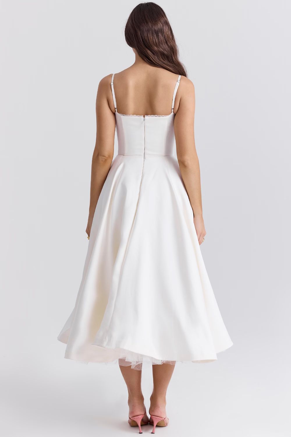 ARABELLA MIDI DRESS - WHITE