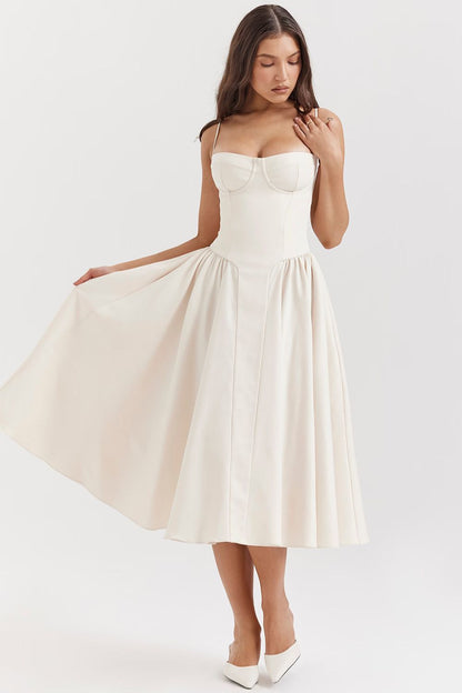 JASMIN MIDI DRESS - CREAM