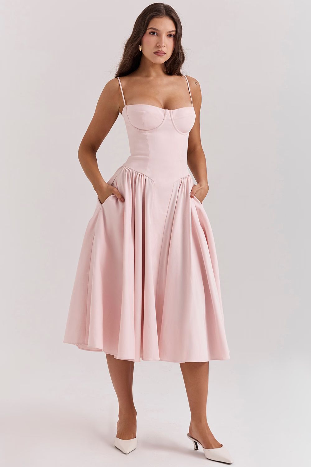 JASMIN MIDI DRESS - BLUSH