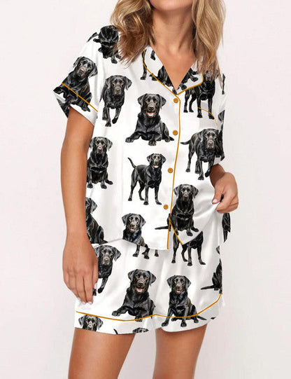 Black Labrador Pajamas Short Set