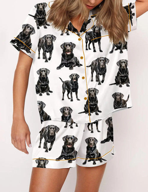 Black Labrador Pajamas Short Set