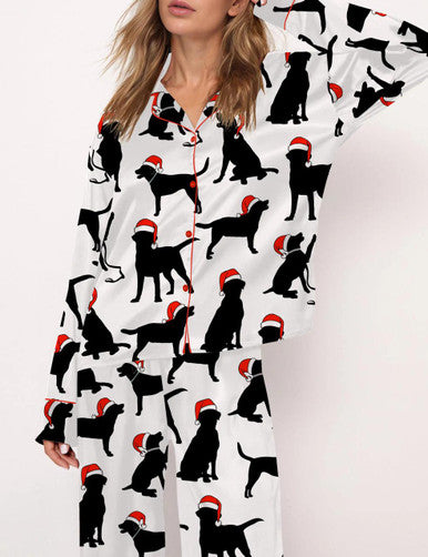 Black Labrador Pajama Long Set