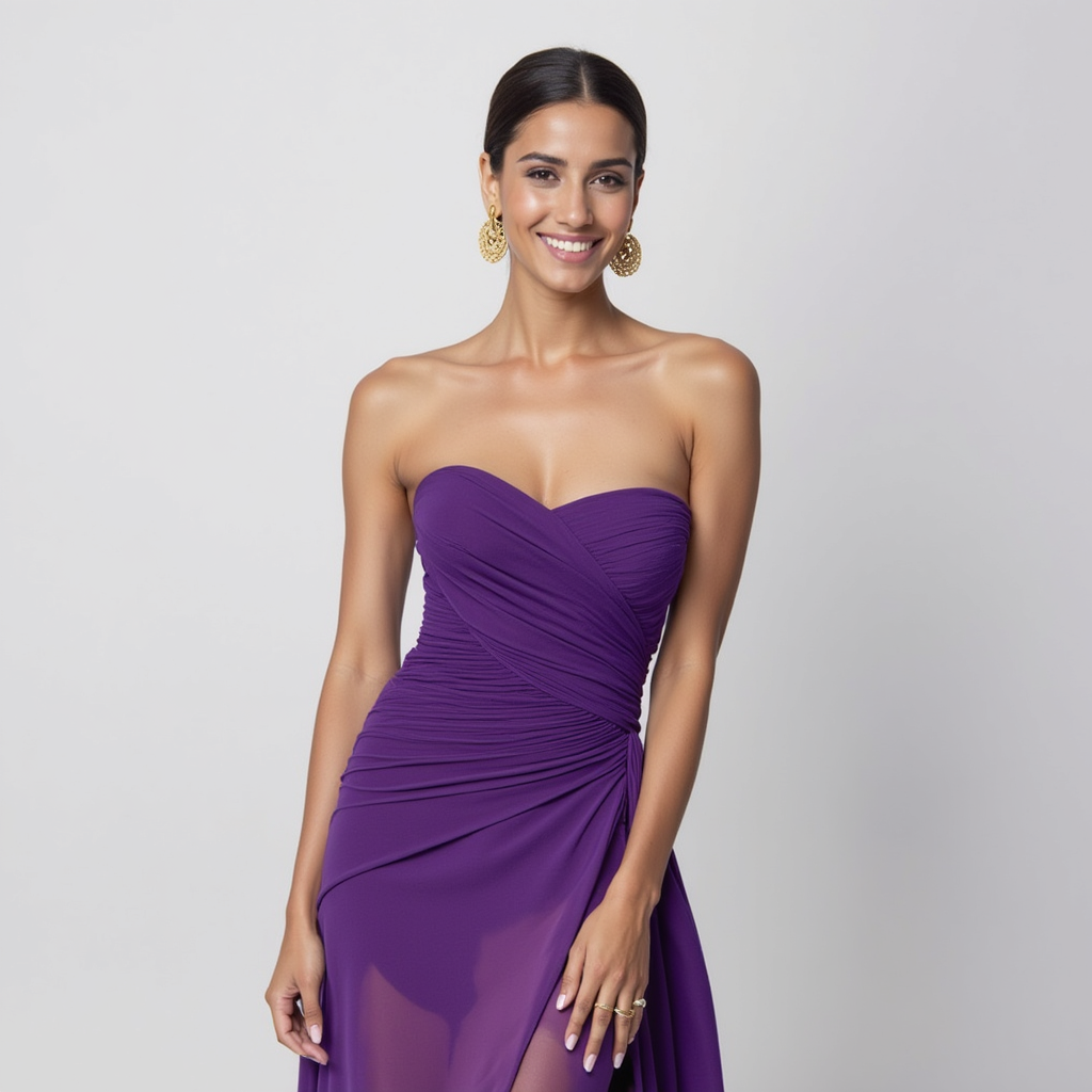 Amethyst Allure Strapless Gown