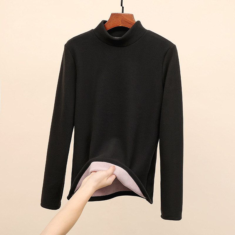 Isabella Fleece-Lined Mock Neck Top