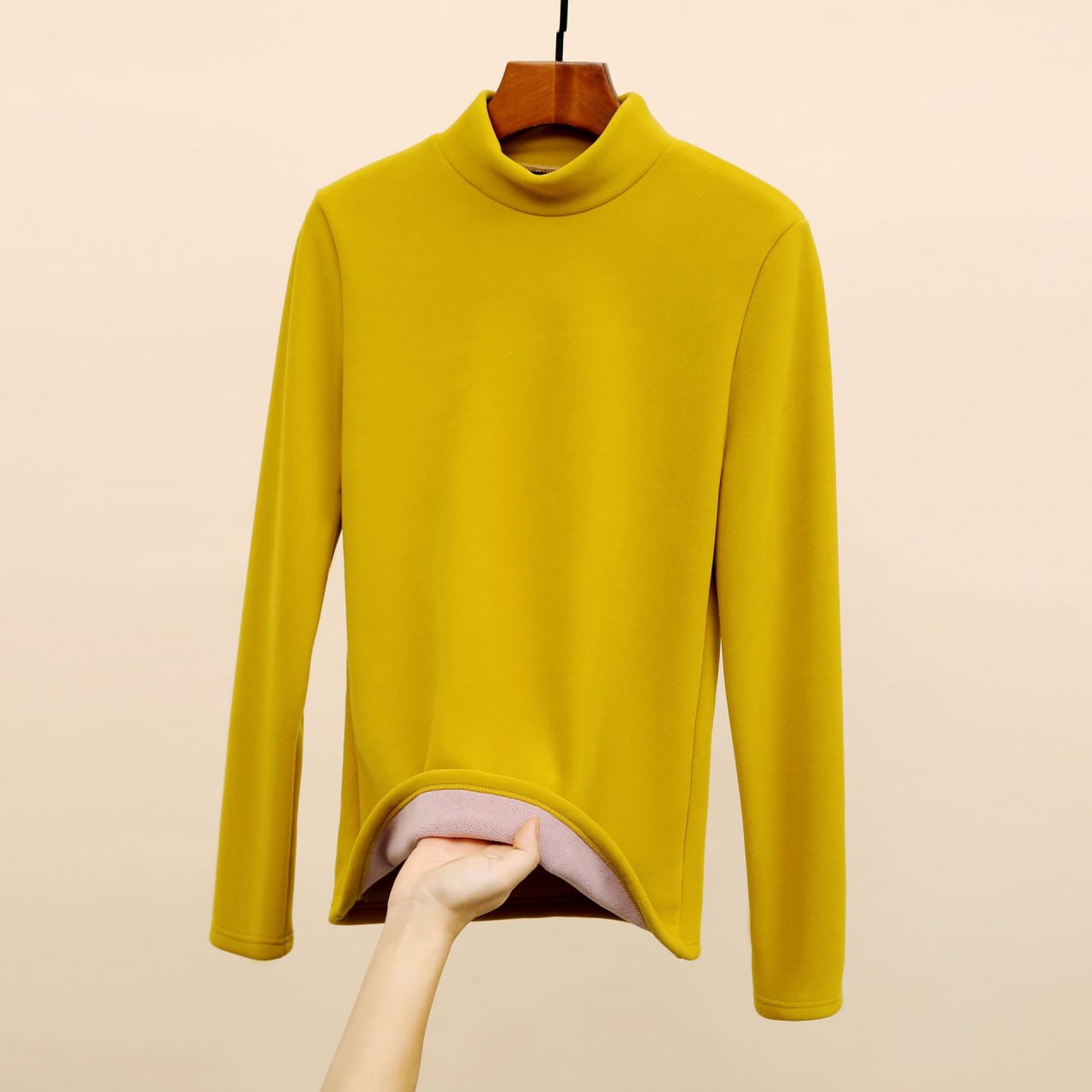 Isabella Fleece-Lined Mock Neck Top