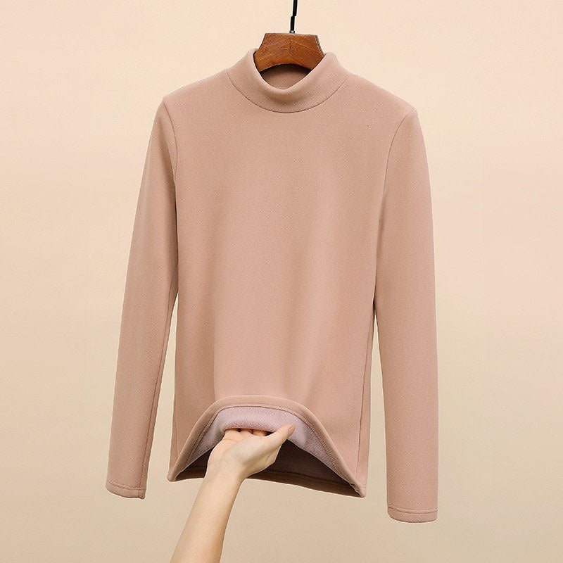 Isabella Fleece-Lined Mock Neck Top