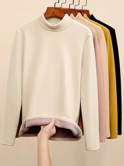 Isabella Fleece-Lined Mock Neck Top