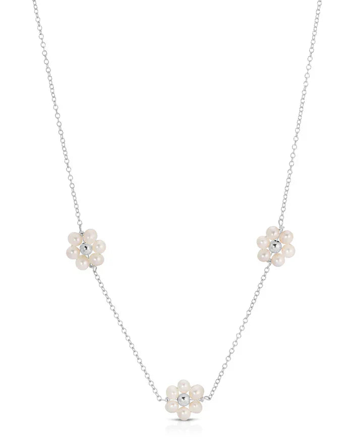 Pearl Daisy Charm Necklace