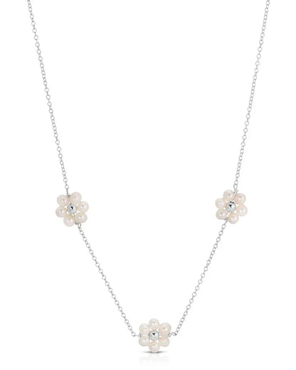 Pearl Daisy Charm Necklace