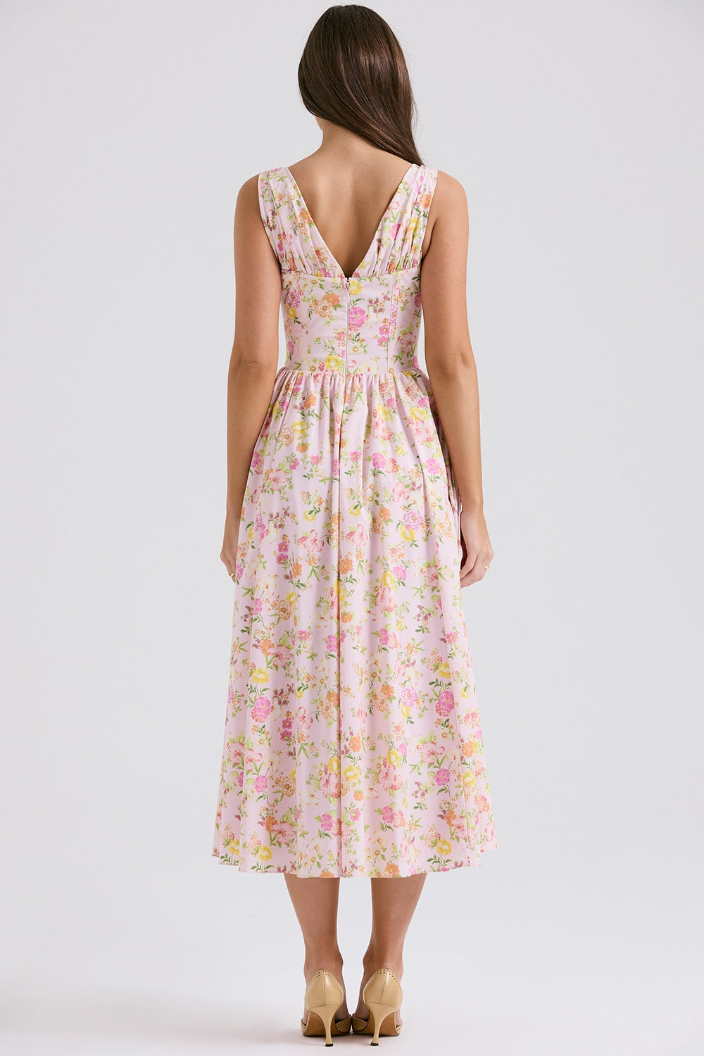 CRYSTAL MIDI DRESS - PINK MEADOW