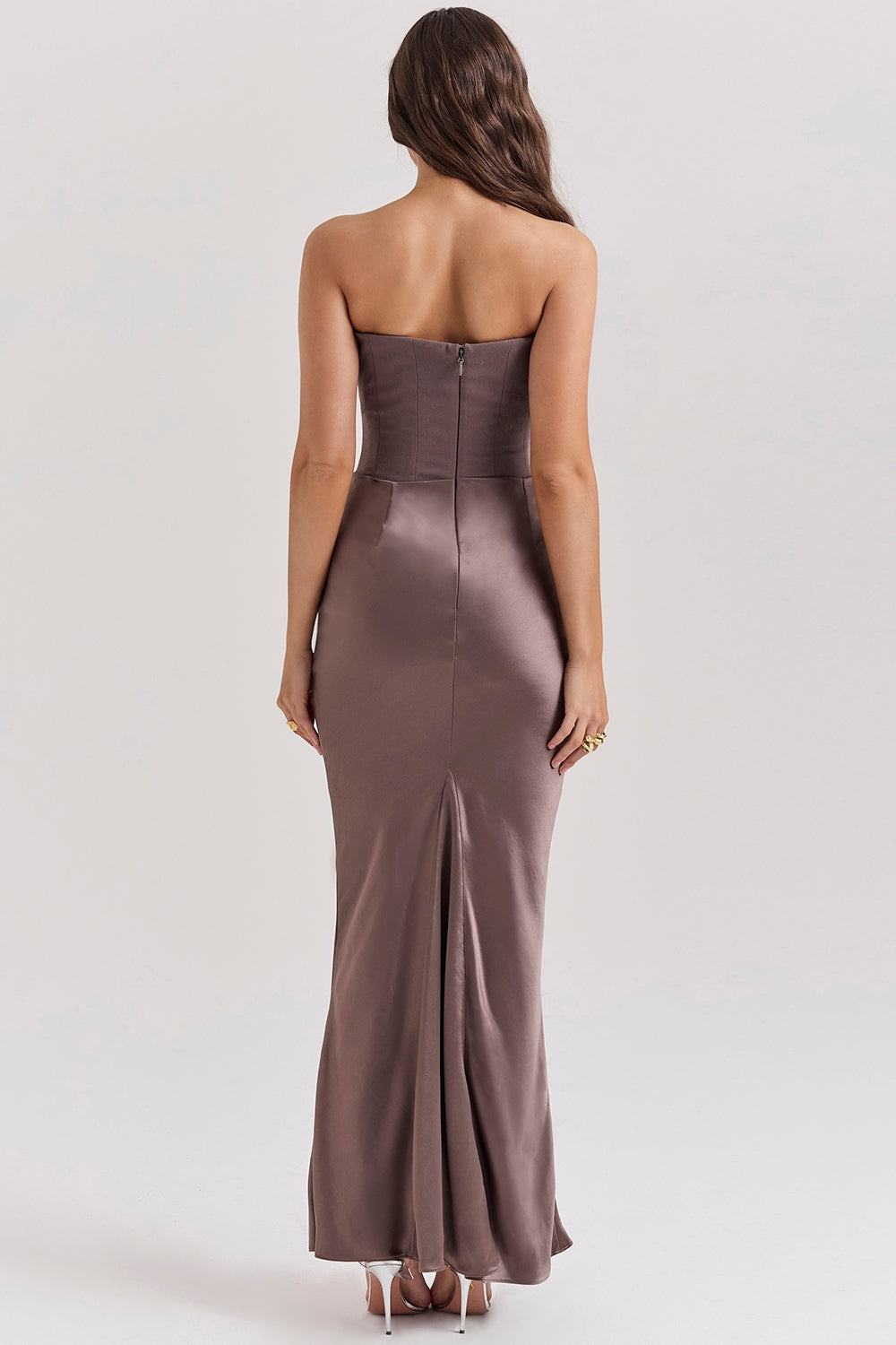 SERAPHINE CREPE GOWN - SMOKE