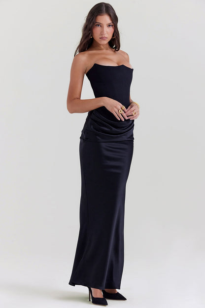 SERAPHINE CREPE GOWN - BLACK