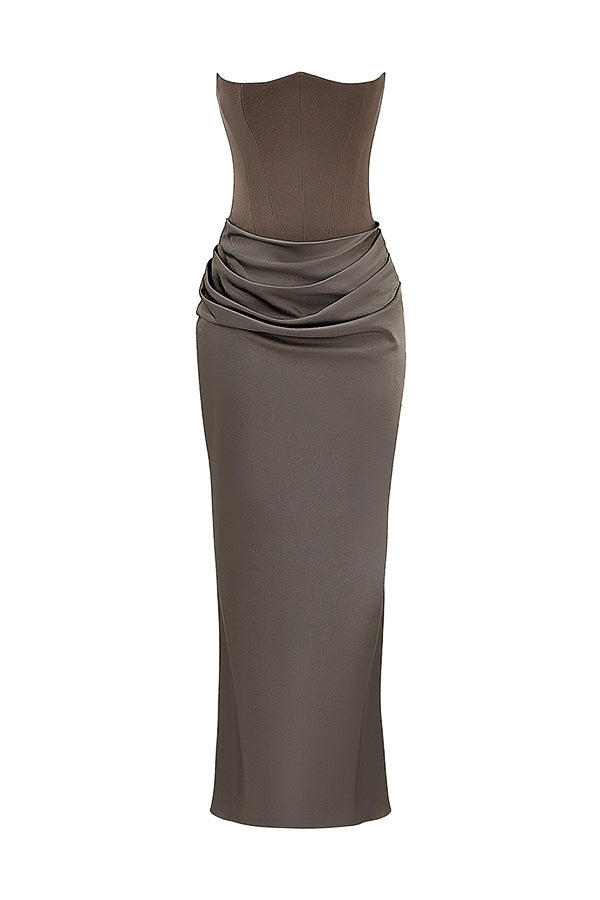 SERAPHINE CREPE GOWN - SMOKE