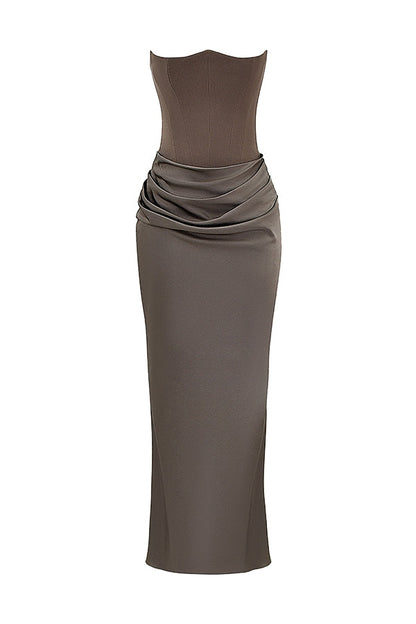 SERAPHINE CREPE GOWN - SMOKE