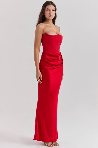 SERAPHINE CREPE GOWN  - RUBY