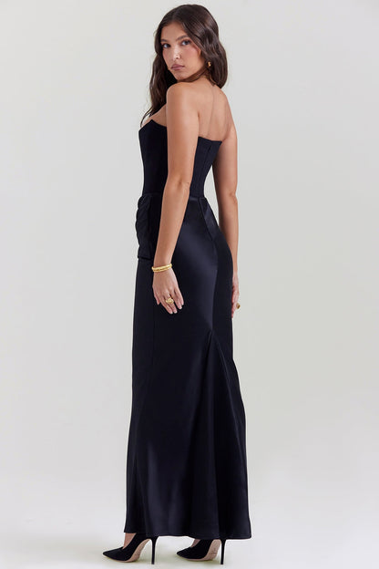 SERAPHINE CREPE GOWN - BLACK