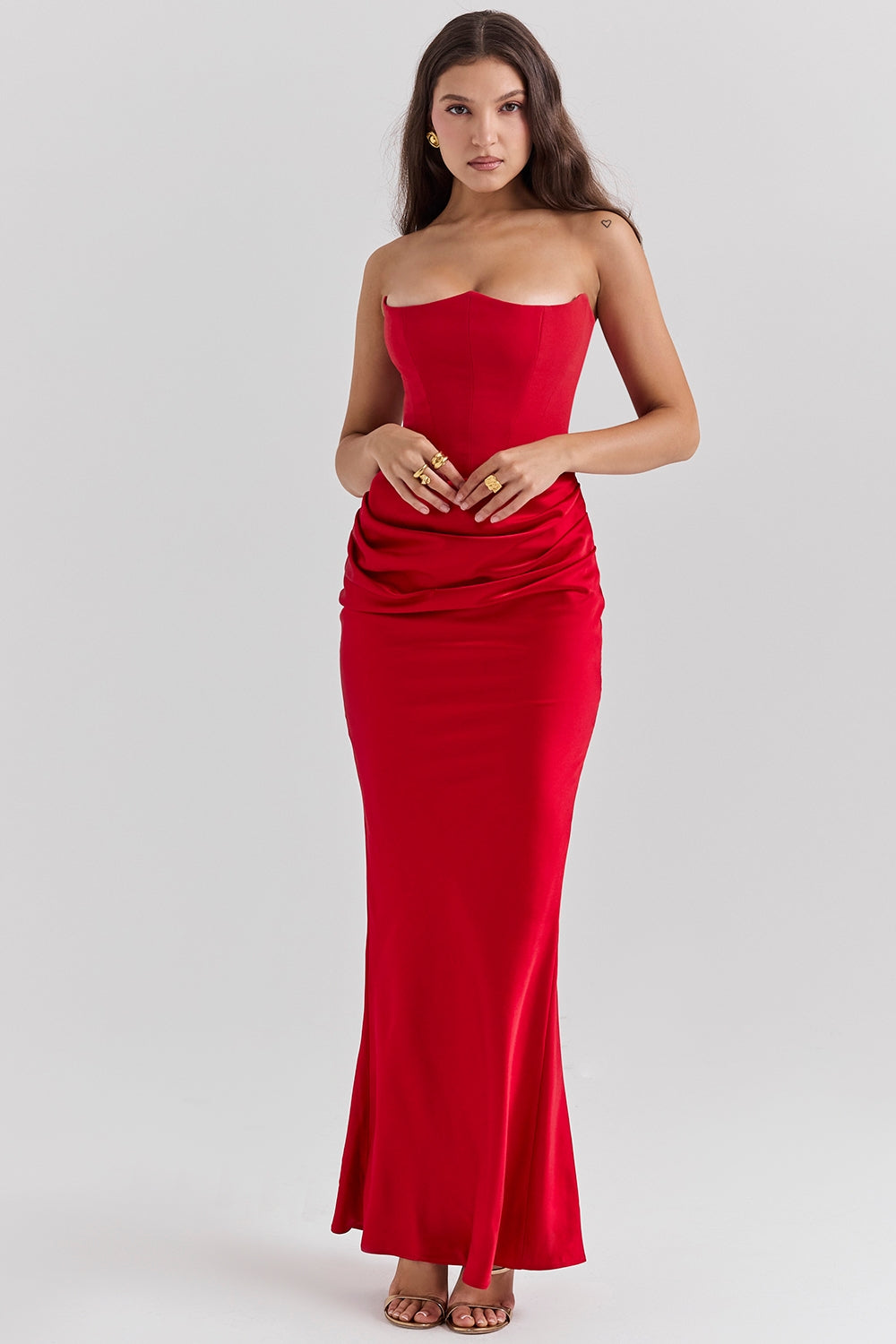 SERAPHINE CREPE GOWN  - RUBY