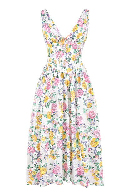 CRYSTAL MIDI DRESS - VINTAGE ROSE