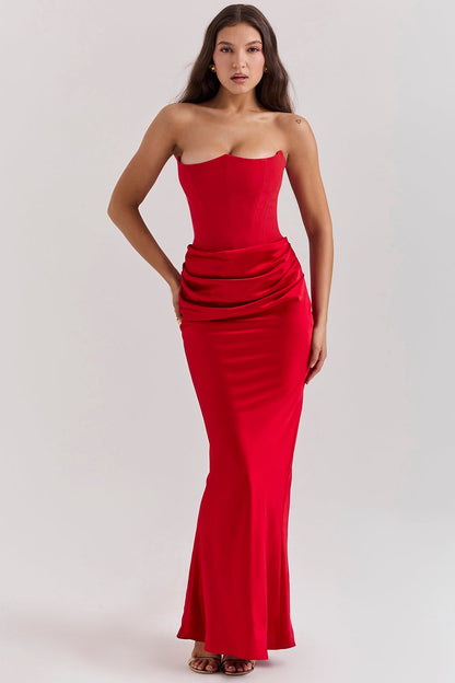 SERAPHINE CREPE GOWN  - RUBY