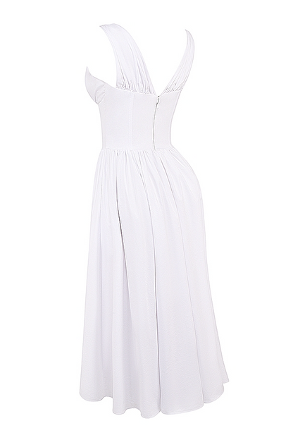 CRYSTAL MIDI DRESS - WHITE