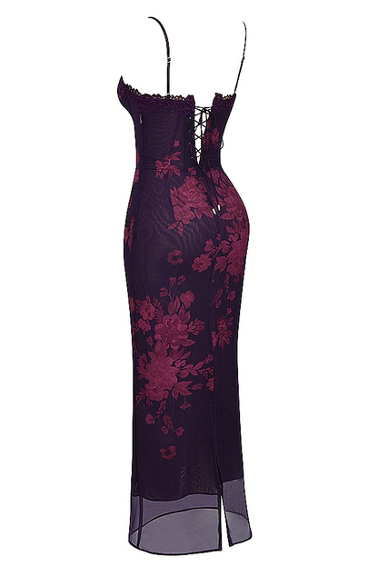 ISLA MAXI DRESS - GRAPE FLORAL