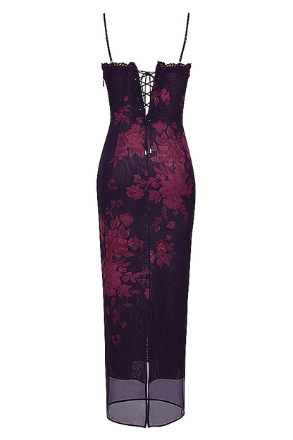 ISLA MAXI DRESS - GRAPE FLORAL