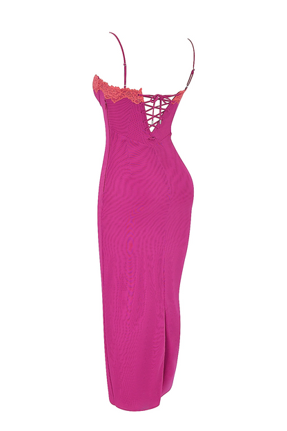 ISLA MAXI DRESS - RASPBERRY LACE