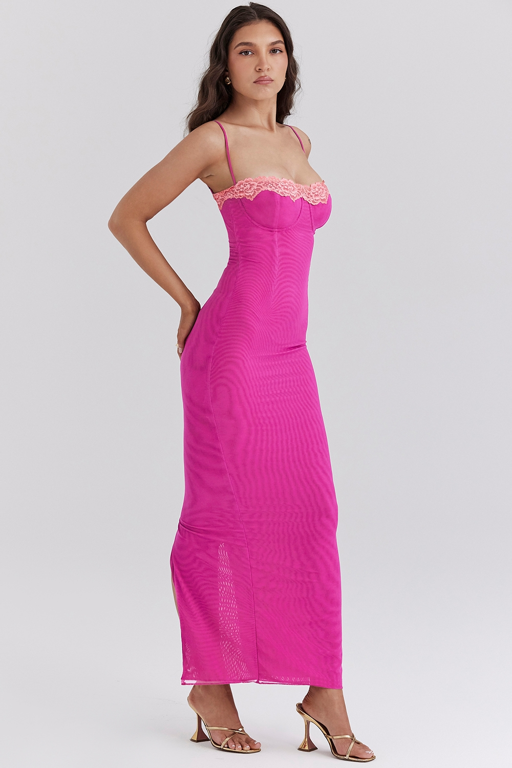 ISLA MAXI DRESS - RASPBERRY LACE