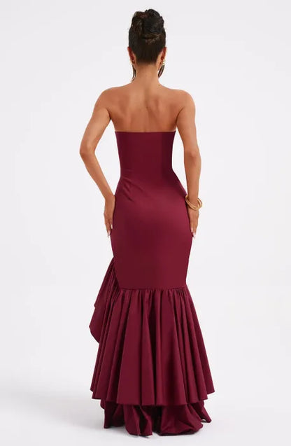 DAPHNE MAXI DRESS - BURGUNDY