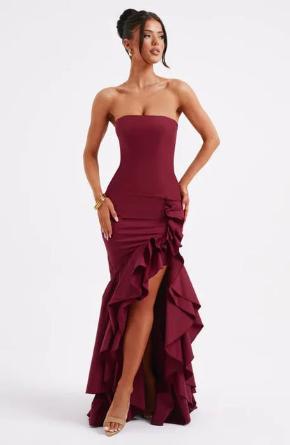 DAPHNE MAXI DRESS - BURGUNDY