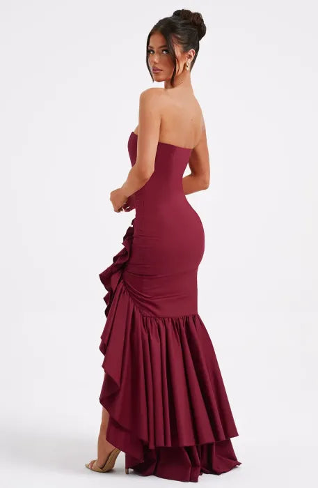 DAPHNE MAXI DRESS - BURGUNDY