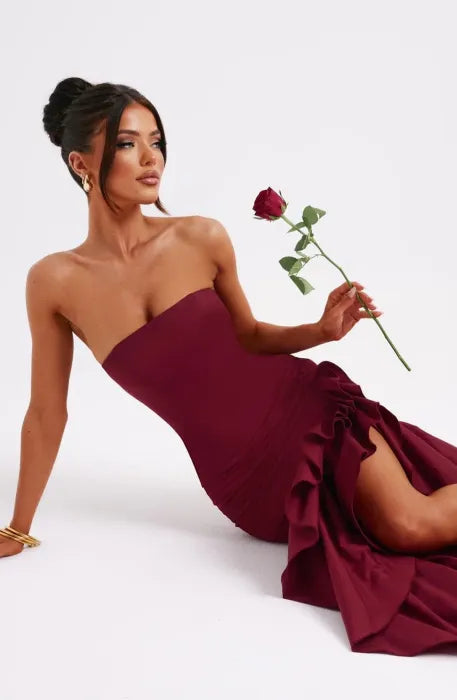 DAPHNE MAXI DRESS - BURGUNDY